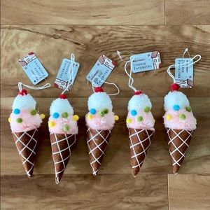 Cost Plus World Market Ice Cream Cone Ornaments